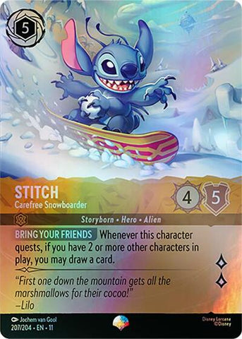 Stitch - Carefree Snowboarder - Holofoil (Winterspell)(11-207/204)(EP)