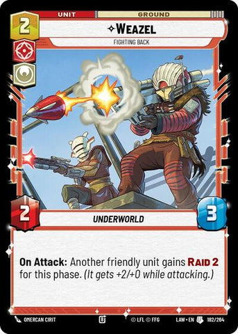 Weazel, Fighting Back (A Lawless Time)(LAW-182/264)(U)