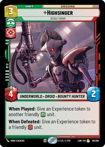 Highsinger, Deadly Droid (A Lawless Time)(LAW-059/264)(R)