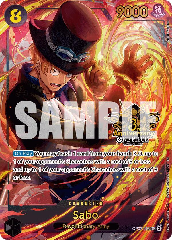 Sabo [Japanese Version 3rd Anniversary Set] [Foil] (One Piece Promotion Cards)(OP07-118)(SEC)