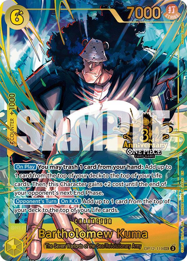 Bartholomew Kuma [Japanese Version 3rd Anniversary Set] [Foil] (One Piece Promotion Cards)(OP12-119)(SEC)