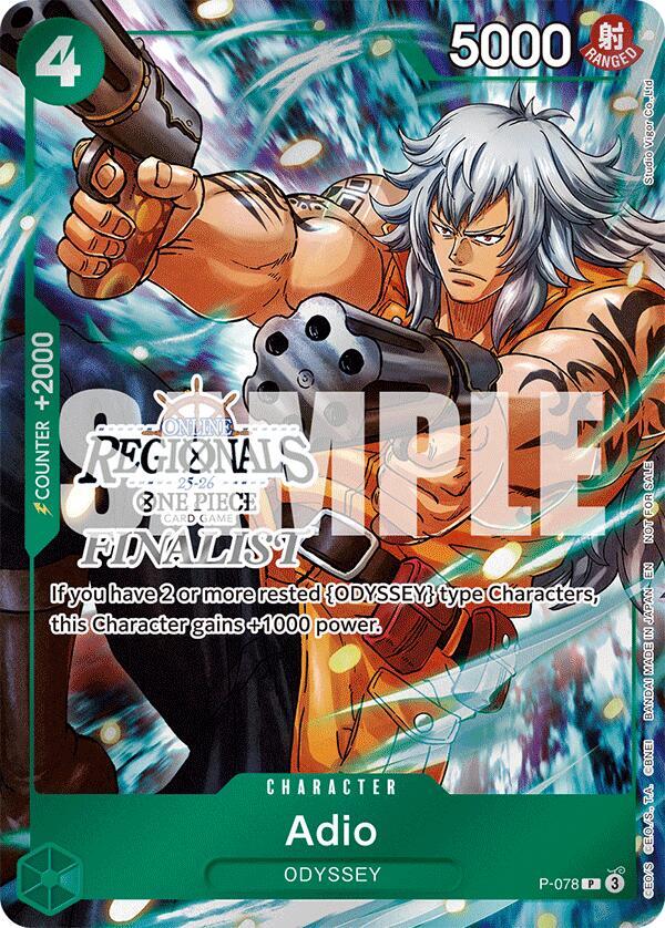 Adio [Online Regional Finalist Card Set 2025 Vol.1] [Foil] (One Piece Promotion Cards)(P-078)(PR)