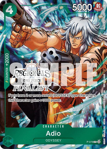 Adio [Online Regional Finalist Card Set 2025 Vol.1] [Foil] (One Piece Promotion Cards)(P-078)(PR)
