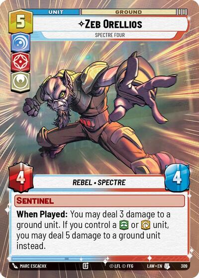 Zeb Orellios, Spectre Four (Hyperspace) (A Lawless Time)(LAW-309/901)(U)