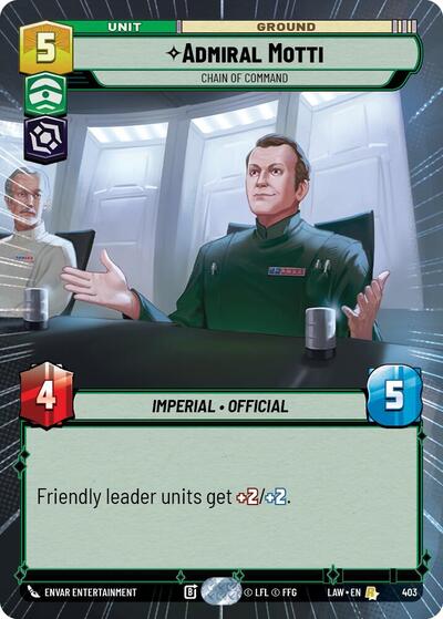 Admiral Motti, Chain of Command (Hyperspace) (A Lawless Time)(LAW-403/901)(R)