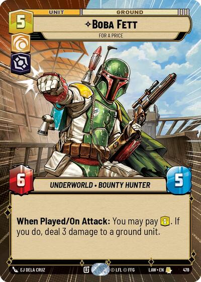 Boba Fett, For a Price (Hyperspace) (A Lawless Time)(LAW-478/901)(R)