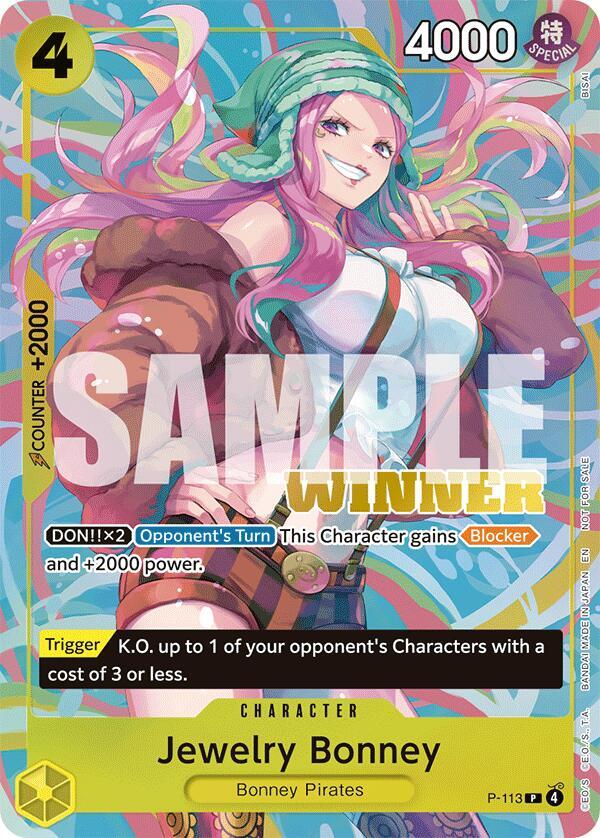 Jewelry Bonney [Heroines Battle Winner Pack] [Foil] (One Piece Promotion Cards)(P-113)(PR)