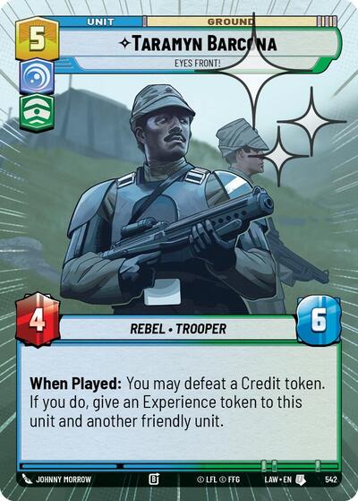 Taramyn Barcona, Eyes Front! (Hyperspace Foil) - Foil (A Lawless Time)(LAW-542/901)(U)
