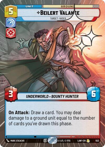 Beilert Valance, Target: Vader (Hyperspace Foil) - Foil (A Lawless Time)(LAW-553/901)(R)