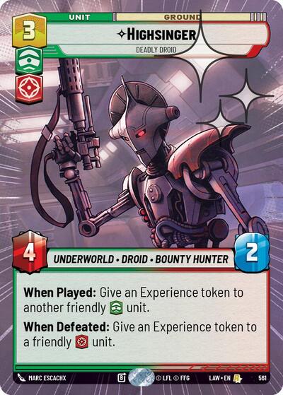 Highsinger, Deadly Droid (Hyperspace Foil) - Foil (A Lawless Time)(LAW-561/901)(R)