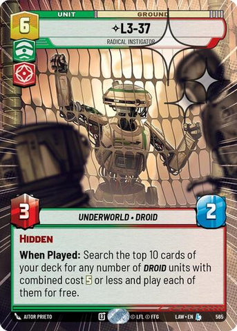 L3-37, Radical Instigator (Hyperspace Foil) - Foil (A Lawless Time)(LAW-565/901)(L)