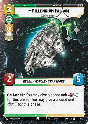 Millennium Falcon, Dodgin Patrols (Hyperspace Foil) - Foil (A Lawless Time)(LAW-570/901)(U)