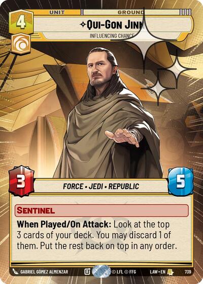 Qui-Gon Jinn, Influencing Chance (Hyperspace Foil) - Foil (A Lawless Time)(LAW-739/901)(R)