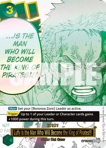 Luffy Is the Man Who Will Become the King of Pirates!!! [Japanese Version 3rd Anniversary Set] [Foil] (One Piece Promotion Cards)(OP12-039)(R)