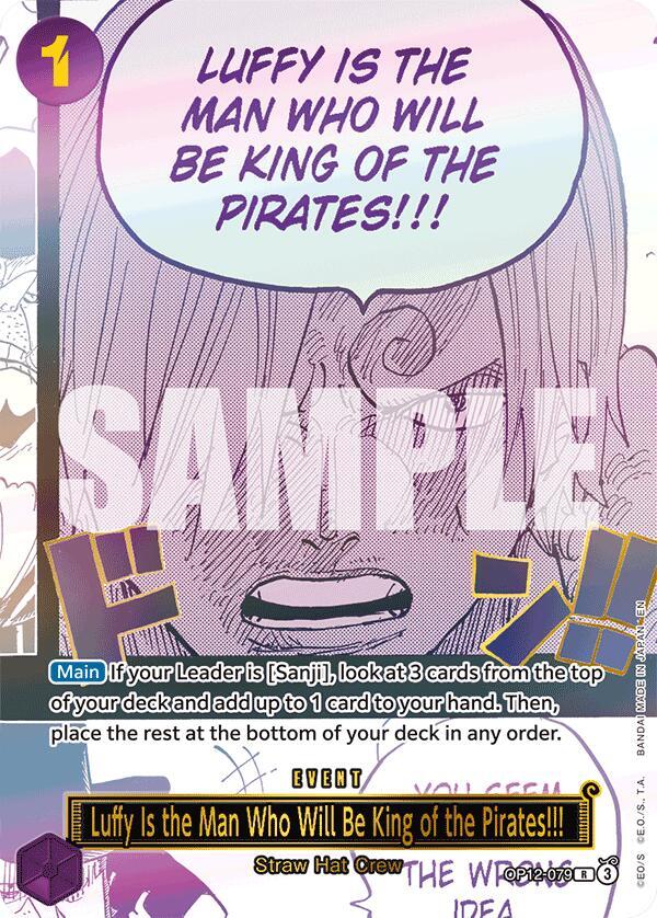 Luffy Is the Man Who Will Be King of the Pirates!!! [Japanese Version 3rd Anniversary Set] [Foil] (One Piece Promotion Cards)(OP12-079)(R)