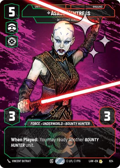 Asajj Ventress, Reluctant Hunter (Prestige Foil) - Foil (A Lawless Time)(LAW-824/901)(R)