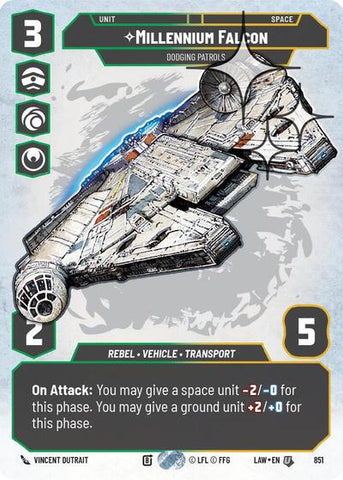 Millennium Falcon, Dodging Patrols (Prestige Foil) - Foil (A Lawless Time)(LAW-851/901)(U)