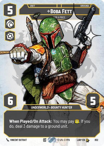 Boba Fett, For a Price (Prestige Foil) - Foil (A Lawless Time)(LAW-852/901)(R)