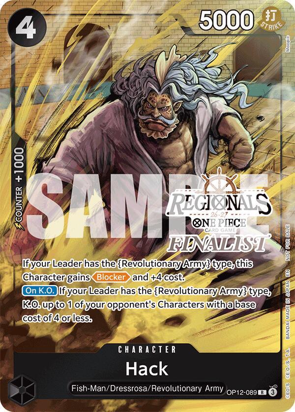 Hack [Regionals Finalist Card Set 26-27] [Foil] (One Piece Promotion Cards)(OP12-089)(PR)