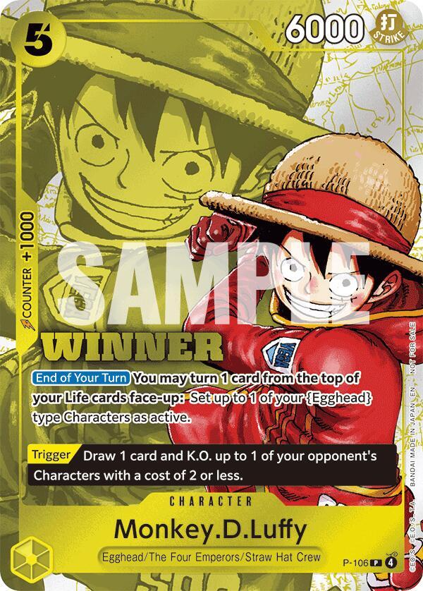 Monkey.D.Luffy [Winner Pack 2026 Vol. 2] [Foil] (One Piece Promotion Cards)(P-106)(PR)