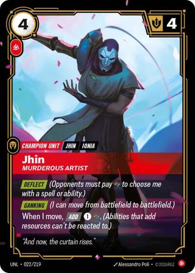 Jhin, Murderous Artist - Foil (Unleashed)(UNL-022/219)(R)