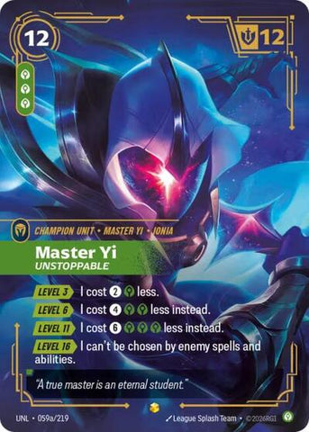 Master Yi, Unstoppable - Alternate Art - Foil (Unleashed)(UNL-059a/219)(O/AA)
