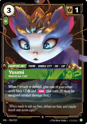 Yuumi, Magical Cat - Foil (Unleashed)(UNL-056/219)(R)