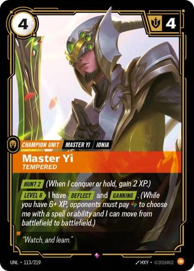 Master Yi, Tempered - Foil (Unleashed)(UNL-113/219)(R)