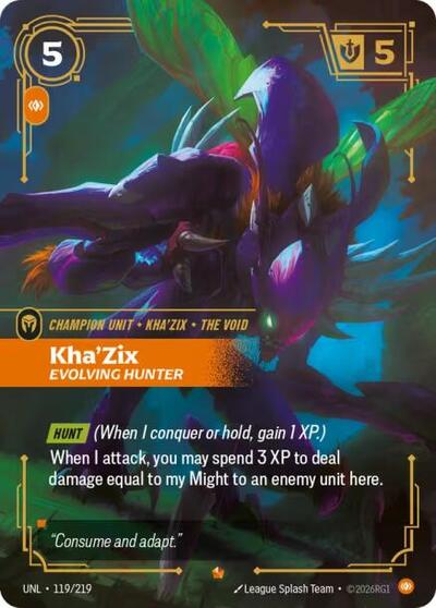 Kha'Zix, Evolving Hunter - Foil (Unleashed)(UNL-119/219)(E)
