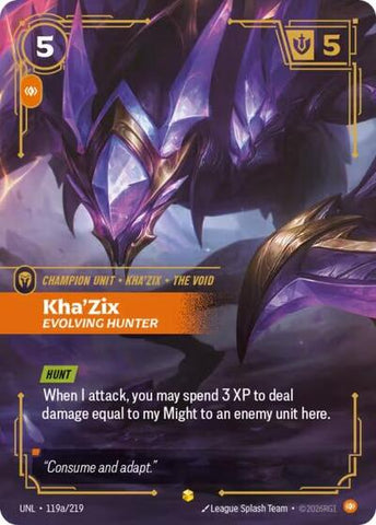 Kha'Zix, Evolving Hunter - Alternate Art - Foil (Unleashed)(UNL-119a/219)(O/AA)
