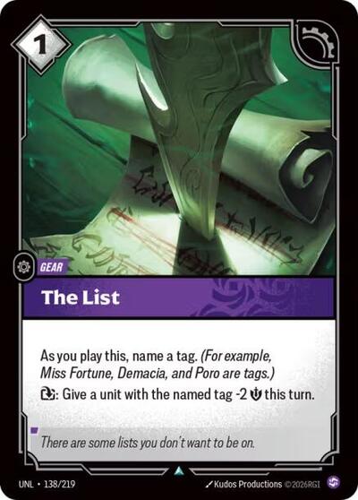 The List - Foil (Unleashed)(UNL-138/219)(U)