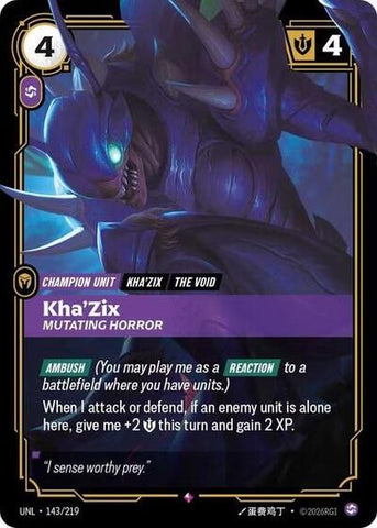 Kha'Zix, Mutating Horror - Foil (Unleashed)(UNL-143/219)(R)