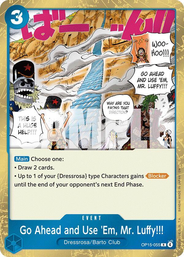 Go Ahead and Use 'Em, Mr. Luffy!!! - Foil (Adventure on Kami's Island)(OP15-055)(R)