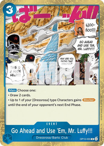 Go Ahead and Use 'Em, Mr. Luffy!!! - Foil (Adventure on Kami's Island)(OP15-055)(R)