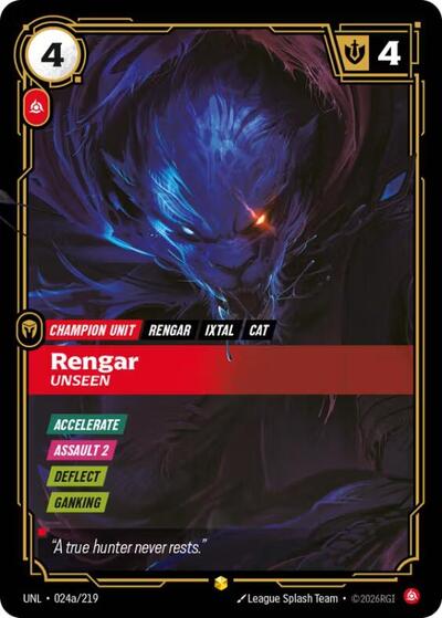 Rengar, Unseen - Alternate Art - Foil (Unleashed)(UNL-024a/219)(O/AA)