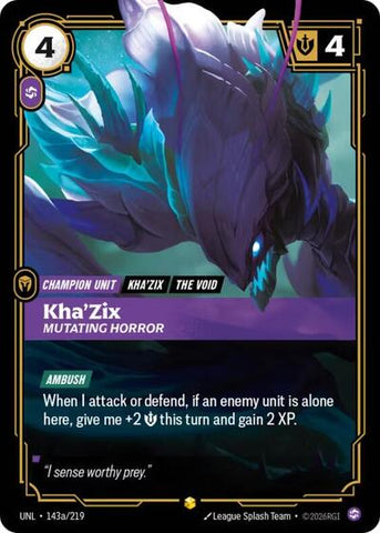 Kha'Zix, Mutating Horror - Alternate Art - Foil (Unleashed)(UNL-143a/219)(O/AA)