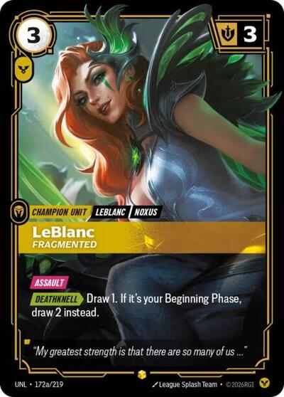 LeBlanc, Fragmented - Alternate Art - Foil (Unleashed)(UNL-172a/219)(O/AA)