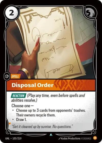 Disposal Order - Foil (Unleashed)(UNL-103/219)(U)
