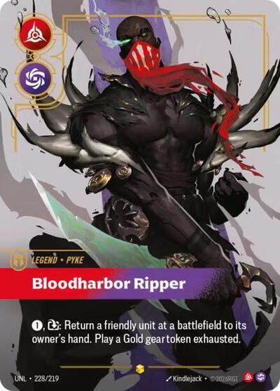 Pyke, Bloodharbor Ripper - Overnumbered - Foil (Unleashed)(UNL-228/219)(O/AA)