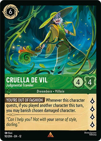 Cruella De Vil - Judgmental Traveler  [Cold Foil] (Wilds Unknown)(12-92/204)(R)