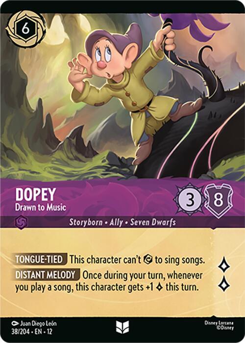 Dopey - Drawn to Music (Foil)  [Cold Foil] (Wilds Unknown)(12-38/204)(UN)