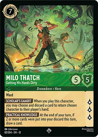 Milo Thatch - Getting His Hands Dirty (Wilds Unknown)(12-82/204)(SR)