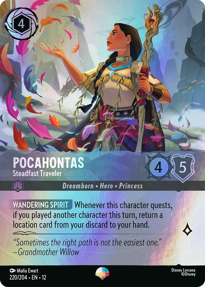 Pocahontas - Steadfast Traveler (Epic)  [Holofoil] (Wilds Unknown)(12-220/204)(EP)