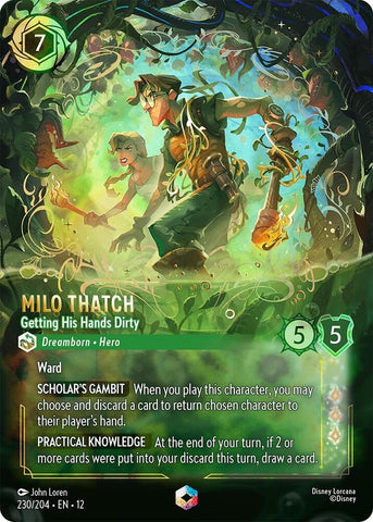 Milo Thatch - Getting His Hands Dirty (Enchanted)  [Holofoil] (Wilds Unknown)(12-230/204)(EN)
