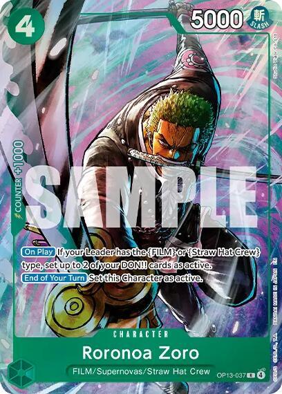Roronoa Zoro [Premium Card Collection -Best Selection Vol. 6-] [Foil] (One Piece Promotion Cards)(OP13-037)(R)