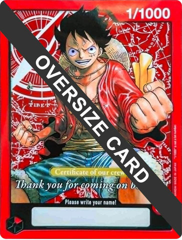 Monkey.D.Luffy [Certificate of our crew] [Oversized] (One Piece Promotion Cards)(1/1000)(PR)