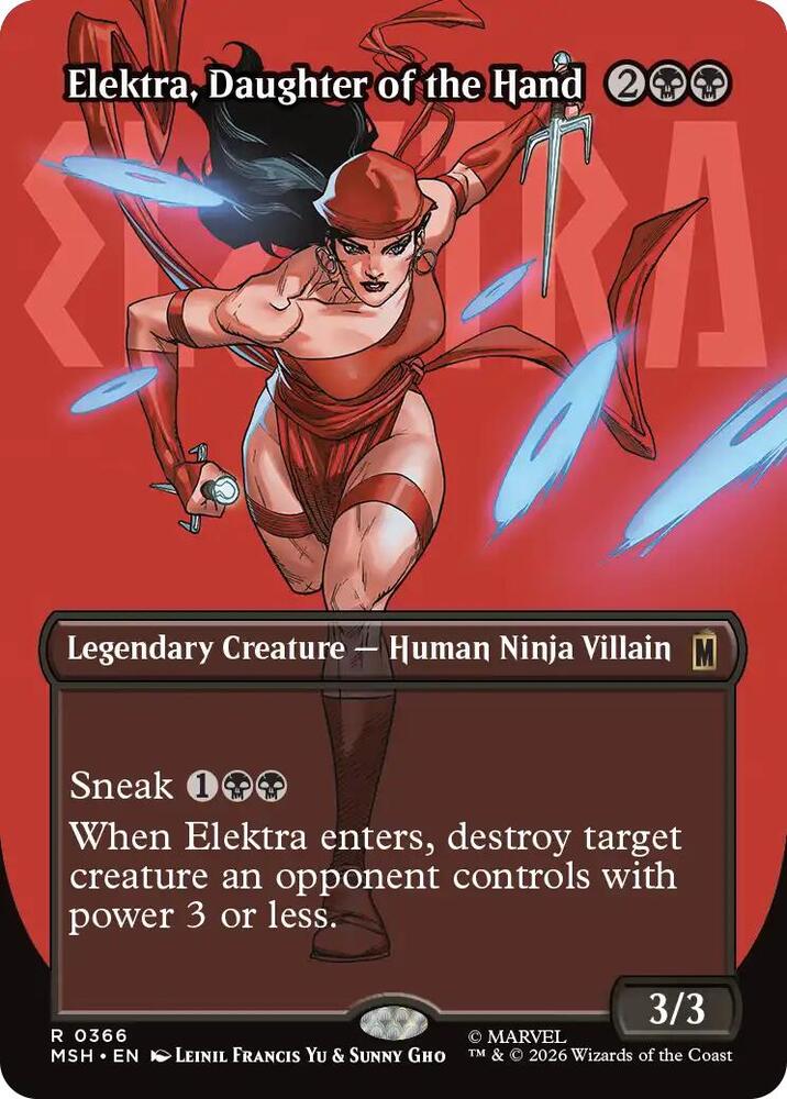 Elektra, Daughter of the Hand (Borderless) (366) (Marvel Super Heroes)(MSH)(366)(R)