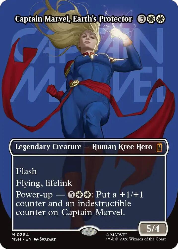 Captain Marvel, Earth's Protector (Borderless) (0354) (Marvel Super Heroes)(MSH)(354)(M)
