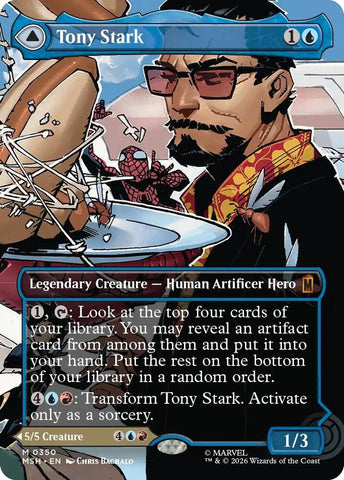 Tony Stark (Borderless) (0350) (Foil) (Marvel Super Heroes)(MSH)(350)(M)