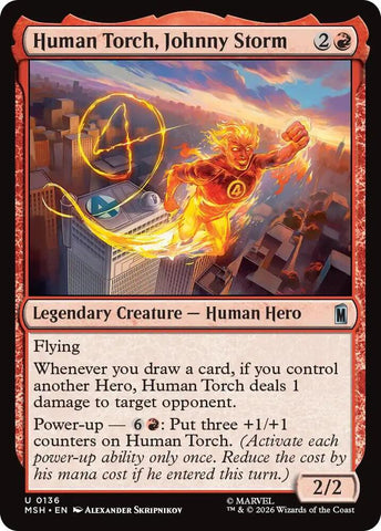 Human Torch, Johnny Storm (Foil) (Marvel Super Heroes)(MSH)(136)(U)